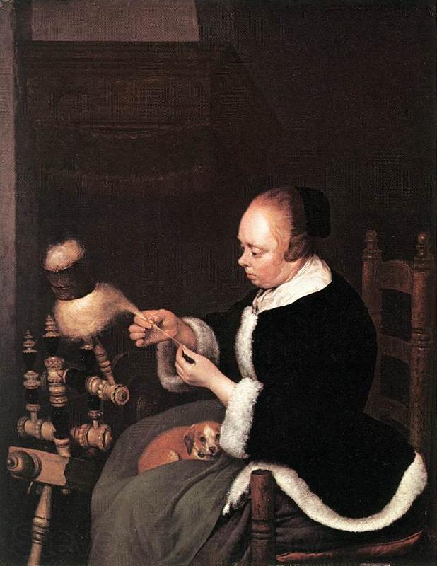 TERBORCH, Gerard A Woman Spinning at Norge oil painting art